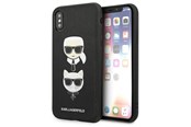 Handys - Cover & Cases - Karl Lagerfeld Saffiano Karl&Choupette Head case for iPhone X/XS - black - 3666339055004