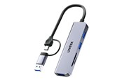 USB-Hubs - Unitek uHUB P5+ H1320A - hub - 5-in-1 5 Gbps with SD and micro SD card reader - 3 ports USB-Hubs - USB 3.2 - 3 - Grau - H1320AGY01