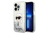 Handys - Cover & Cases - Karl Lagerfeld Glitter Karl's Head case for iPhone 14 Pro Max - silver - 3666339086879