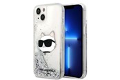 Handys - Cover & Cases - Karl Lagerfeld KLHCP14MLNHCCS iPhone 14 Plus 6.7" silver/silver hardcase Glitter Choupette Head - 3666339086930