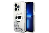 Handys - Cover & Cases - Karl Lagerfeld KLHCP14LLNHCCS iPhone 14 Pro 6.1" silver/silver hardcase Glitter Choupette Head - 3666339086947