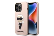 Handys - Cover & Cases - Karl Lagerfeld Silicone Ikonik MagSafe case for iPhone 14 Pro - pink - 3666339087661