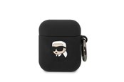 Handys - Anderes Zubehör - Karl Lagerfeld KLA2RUNIKK AirPods 1/2 cover black/black Silicone Karl Head 3D - 3666339087807