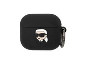 Handys - Anderes Zubehör - Karl Lagerfeld Silicone Karl Head 3D Case for AirPods 3 - Black - 3666339087821