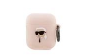 Handys - Anderes Zubehör - Karl Lagerfeld KLA2RUNIKP AirPods 1/2 cover pink/pink Silicone Karl Head 3D - 3666339087869