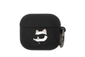 Handys - Anderes Zubehör - Karl Lagerfeld KLA3RUNCHK AirPods 3 cover black/black Silicone Choupette Head 3D - 3666339087913