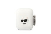 Handys - Anderes Zubehör - Karl Lagerfeld KLA2RUNCHH AirPods 1/2 cover white/white Silicone Choupette Head 3D - 3666339087920