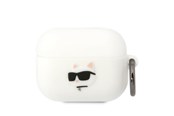 Handys - Anderes Zubehör - Karl Lagerfeld KLAPRUNCHH AirPods Pro cover white/white Silicone Choupette Head 3D - 3666339087937
