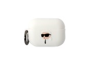 Handys - Anderes Zubehör - Karl Lagerfeld KLAP2RUNIKH AirPods Pro 2 cover white/white Silicone Karl Head 3D - 3666339099244