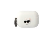 Handys - Anderes Zubehör - Karl Lagerfeld KLAP2RUNCHH AirPods Pro 2 cover white/white Silicone Choupette Head 3D - 3666339099275