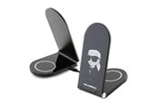 Handys - Adapter und Ladegeräte - Karl Lagerfeld Ikonik MagSafe 15W inductive charger foldable 2in1 - black - 3666339113025