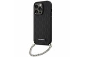 Handys - Cover & Cases - Karl Lagerfeld KLHCP14LSACKLHPK iPhone 14 Pro 6.1" black/black hardcase Saffiano Monogram Chain - 3666339122881