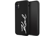 Handys - Cover & Cases - Karl Lagerfeld KLHCN61SKSVGK iPhone 11 / Xr 6.1" black/black hardcase Silicone Signature - 3666339130527