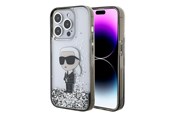 Handys - Cover & Cases - Karl Lagerfeld Liquid Glitter Ikonik case for iPhone 15 Pro - transparent - 3666339164096