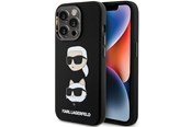 Handys - Cover & Cases - Karl Lagerfeld Silicone Karl&Choupette Head case for iPhone 15 Pro Max - black - 3666339164829