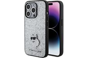 Handys - Cover & Cases - Karl Lagerfeld Fixed Glitter Choupette Logo Metal Pin Case for iPhone 15 Pro Max - Silver - 3666339165307