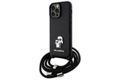 Handys - Cover & Cases - Karl Lagerfeld KLHCP14XSAKCPSK case for iPhone 14 Pro Max 6.7" hardcase - black Crossbody Saffiano Metal Pin Karl&Choupette - 3666339165741