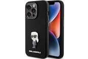 Handys - Cover & Cases - Karl Lagerfeld Silicone Ikonik Metal Pin case for iPhone 15 Pro - black - 3666339166014
