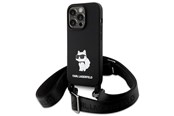 Handys - Cover & Cases - Karl Lagerfeld KLHCP15XSCBSCNK iPhone 15 Pro Max 6.7" hardcase black/black Crossbody Silicone Choupette - 3666339167585