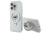 Handys - Cover & Cases - Karl Lagerfeld KLHMP15LHMRSCHH iPhone 15 Pro 6.1" white/white hardcase Ring Stand Choupette Head MagSafe - 3666339168650