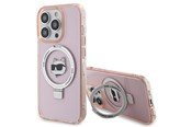Handys - Cover & Cases - Karl Lagerfeld KLHMP15LHMRSCHP iPhone 15 Pro 6.1" pink/pink hardcase Ring Stand Choupette Head MagSafe - 3666339168773