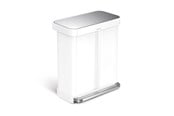 Mülltrennung - Simplehuman Dual Compartment Pedal Bin - 58L (34/24)  - White - CW2107