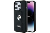 Handys - Cover & Cases - Karl Lagerfeld Gripstand Saffiano Karl&Choupette Pins case for iPhone 13 Pro / 13 - black - 3666339206819
