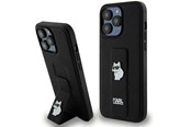 Handys - Cover & Cases - Karl Lagerfeld Gripstand Saffiano Choupette Pins Case for iPhone 13 Pro / 13 - Black - 3666339207373