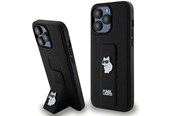 Handys - Cover & Cases - Karl Lagerfeld Gripstand Saffiano Choupette Pins case for iPhone 13 Pro Max - black - 3666339207380