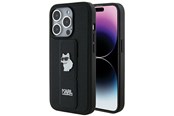 Handys - Cover & Cases - Karl Lagerfeld Gripstand Saffiano Choupette Pins case for iPhone 14 Pro - black - 3666339207410
