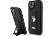 Handys - Cover & Cases - Karl Lagerfeld Gripstand Saffiano Choupette Pins Case for iPhone 15 Plus / 14 Plus - Black - 3666339207441