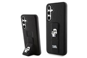 Handys - Cover & Cases - Karl Lagerfeld Gripstand Saffiano Karl&Choupette Pins case for Samsung Galaxy S23 FE - black - 3666339218621