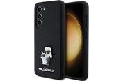 Handys - Cover & Cases - Karl Lagerfeld Silicone Karl&Choupette Metal Pin case for Samsung Galaxy S23 - black - 3666339242176