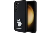 Handys - Cover & Cases - Karl Lagerfeld Silicone Choupette Metal Pin case for Samsung Galaxy S23 - black - 3666339242206