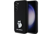 Handys - Cover & Cases - Karl Lagerfeld Silicone Choupette Metal Pin case for Samsung Galaxy S23+ - black - 3666339242213