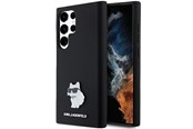 Handys - Cover & Cases - Karl Lagerfeld Silicone Choupette Metal Pin case for Samsung Galaxy S23 Ultra - black - 3666339242220