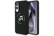 Handys - Cover & Cases - Karl Lagerfeld Silicone nauble Heads And Circle MagSafe case for Samsung Galaxy S25 Edge - black - 3666339477066
