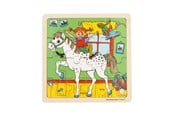 Puzzle - Pippi Langstrømpe Pippi - Framed Wooden Puzzle - Horse - 8633