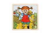 Puzzle - Pippi Langstrømpe Pippi - Framed Wooden Puzzle - Pippi And Mr. Nilss - 8634