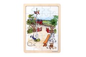 Puzzle - Emil fra Lønneberg Emil - Wooden Framed Puzzle - Flagpole - 8722
