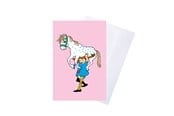 Hobby-Zubehör - Pippi Langstrømpe Pippi - Greeting Card w. Envelope - Blue - 8617