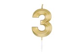 Spielzeug - Globos Cake Candle 6cm Metallic Gold no. 3 - 1013