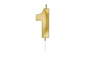 Spielzeug - Globos Cake Candle 6cm Metallic Gold no. 1 - 1011