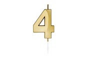 Spielzeug - Globos Cake Candle 6cm Metallic Gold no. 4 - 1014