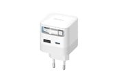Handys - Adapter und Ladegeräte - CUKTECH AD653W 67W GaN 2x USB-C + USB-A Wall Charger with 70cm Retractable USB-C Cable - White - AD653W