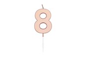 Spielzeug - Globos Cake Candle 4.5cm Metallic Rose Gold no. 8 - 1098
