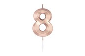 Spielzeug - Globos Cake Candle 6cm Metallic Rose Gold no. 8 - 1038