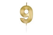 Spielzeug - Globos Cake Candle 6cm Metallic Gold no. 9 - 1019