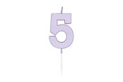 Spielzeug - Globos Cake candle 4.5cm Pastel Lilac no. 5 - 1215