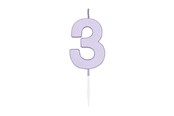 Spielzeug - Globos Cake candle 4.5cm Pastel Lilac no. 3 - 1213